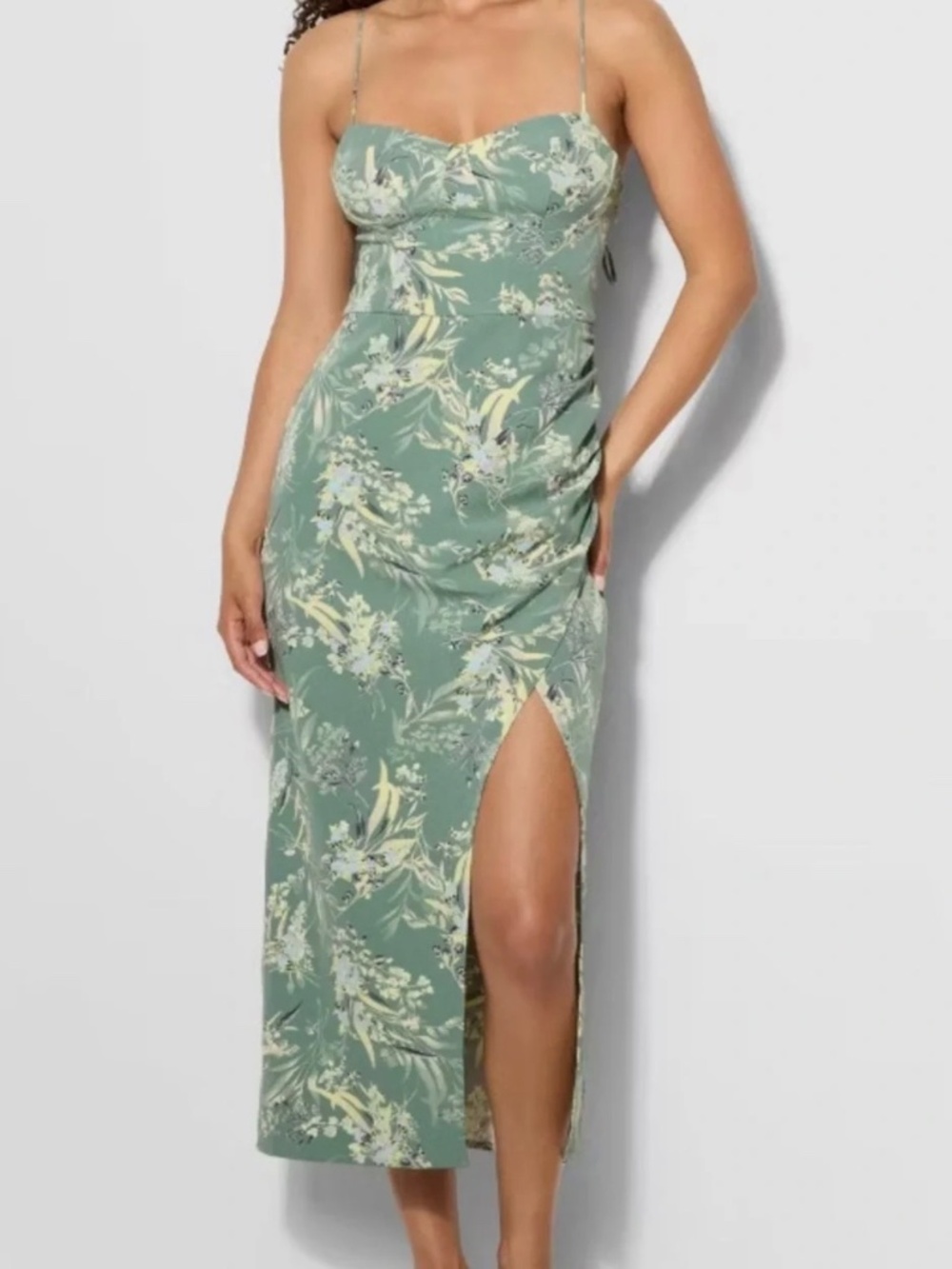 Women’s Corset Mini Bodycon Dress - Wild Fable Green Floral